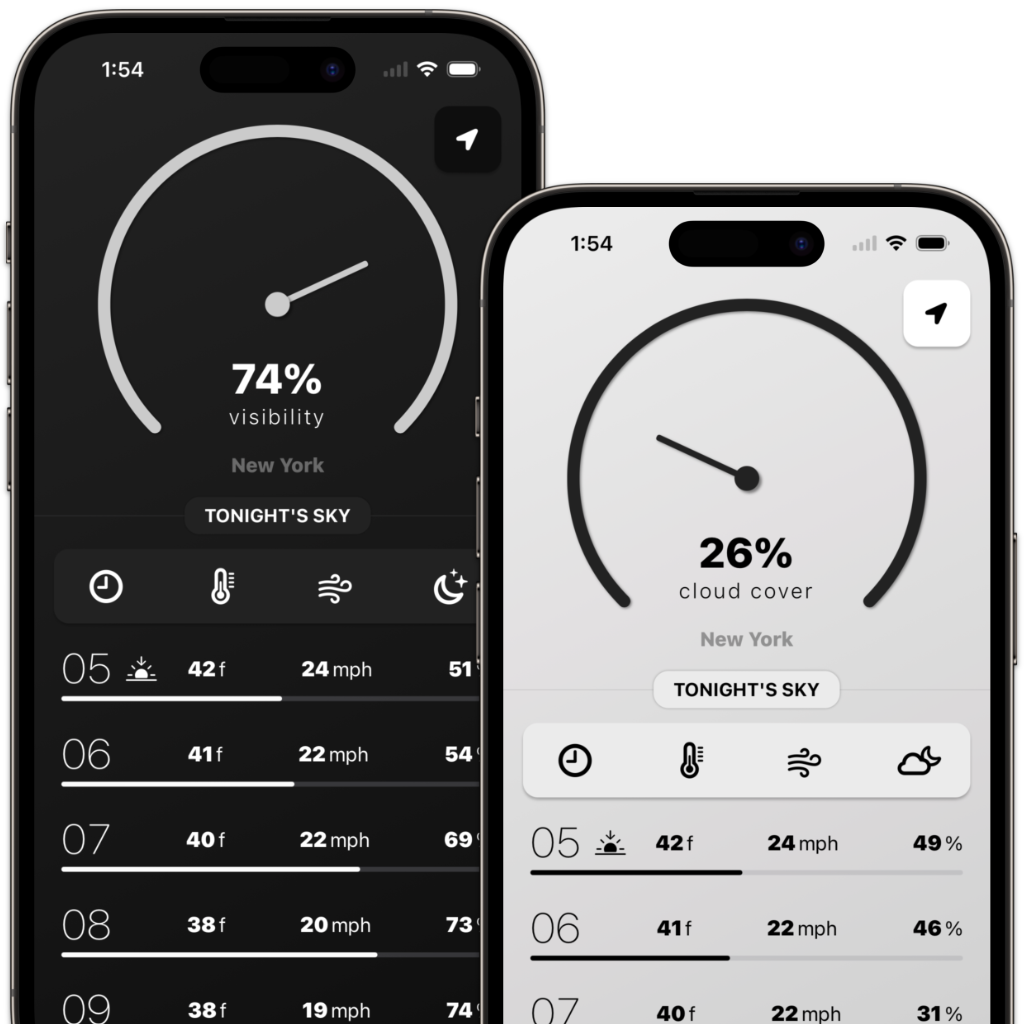 Product image of the Enceladus app on two iPhones.